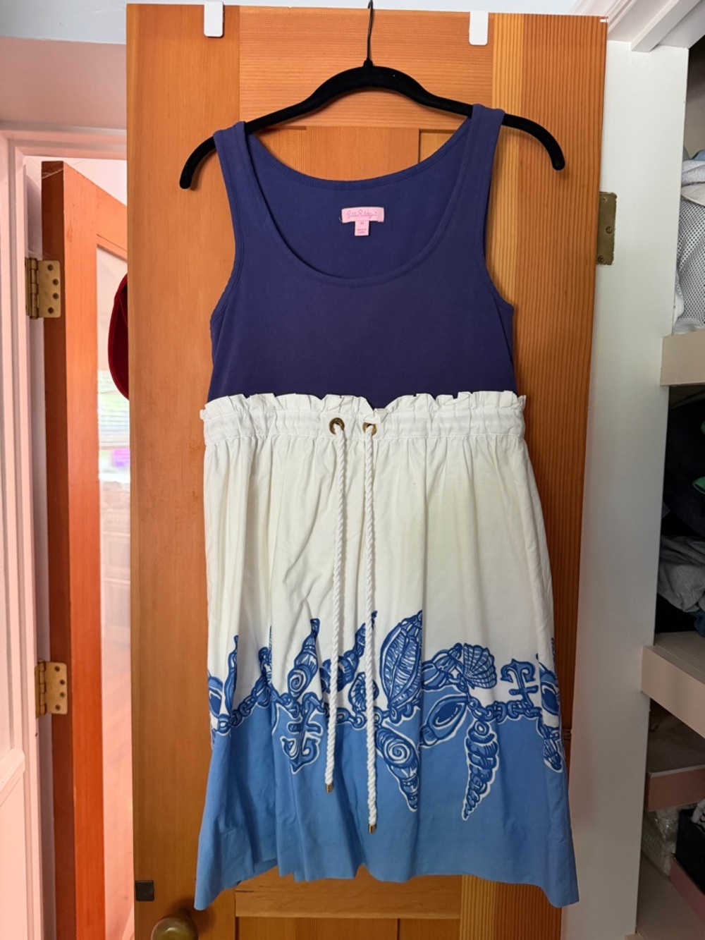 Lilly Pulitzer Navy and White Blue Ombre Mini Dress